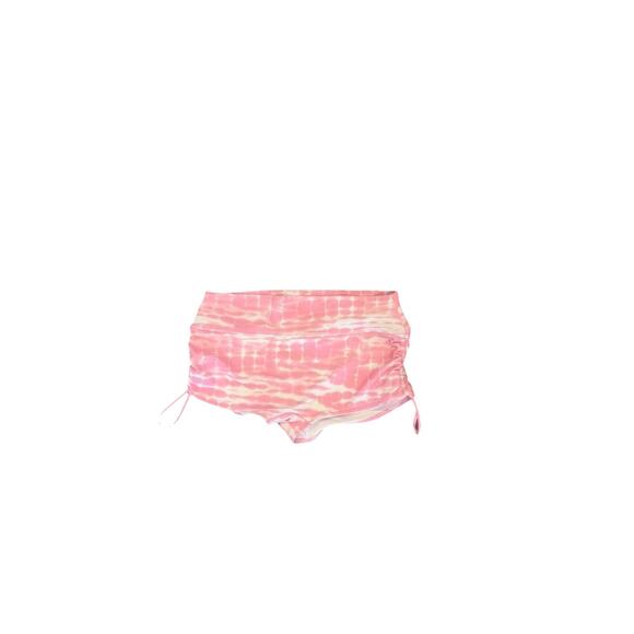 PINK Victoria's Secret Swim Shorts Womens Medium Pink White Daisy Tie Dye - Picture 2 of 6